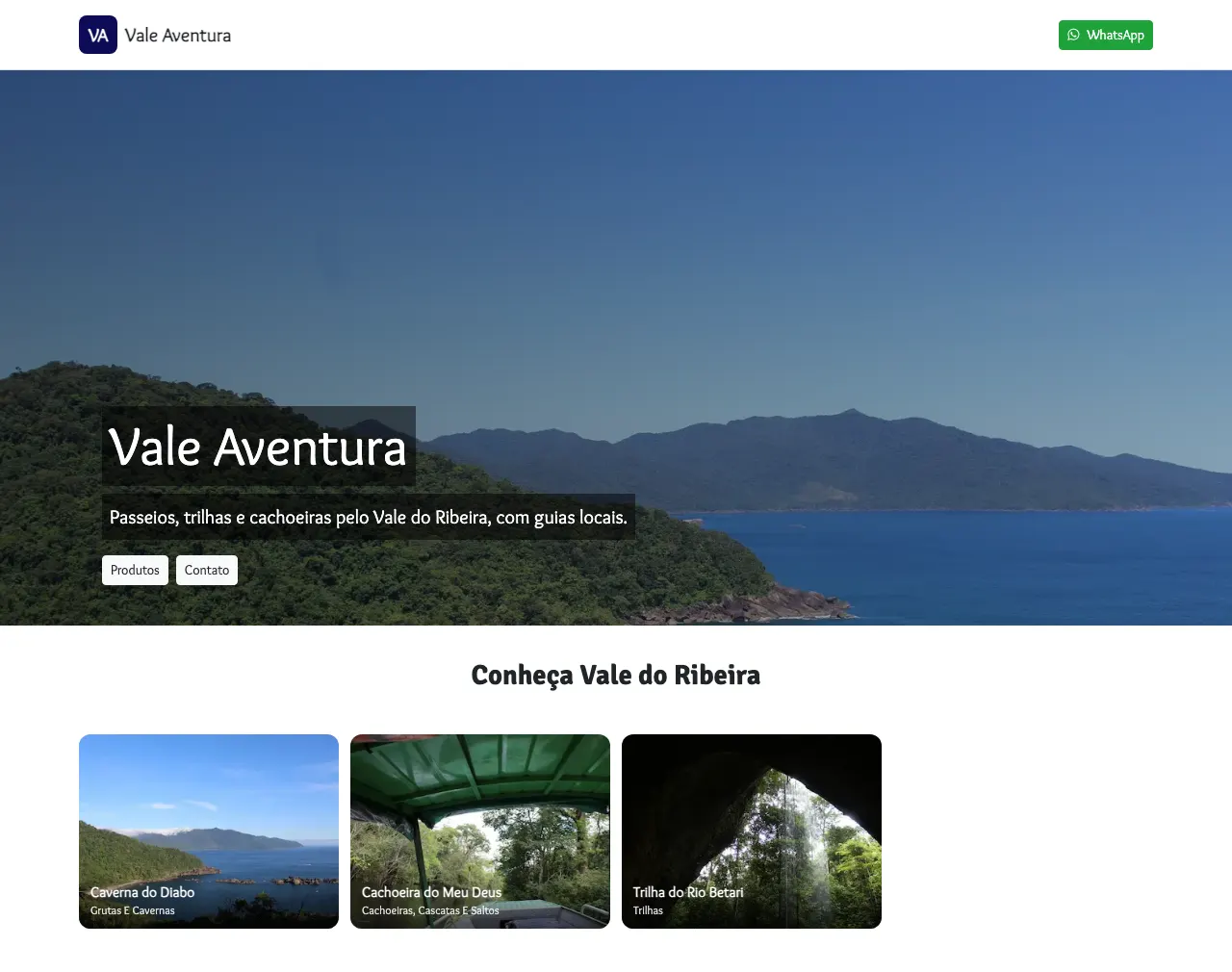 Site de uma agência de turismo publicado com domínio próprio